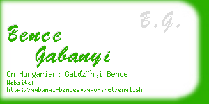 bence gabanyi business card